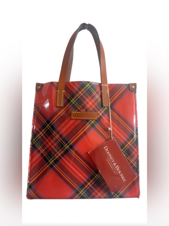 Dooney & Bourke Handbags - Dooney & Bourke Red Tartan Patent Leather Tote NWT